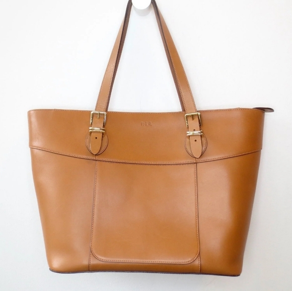 ralph Lauren rll Handbags - Ralph Lauren RLL Leather Zip Top Tote Bag